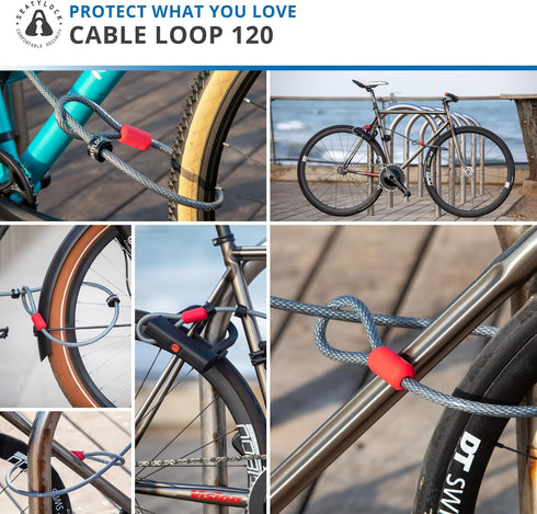SeatyLock Bike Cable Lock, Anti Theft Triple Braided Steel Cable, Universal Fit Flexible Locking Cables