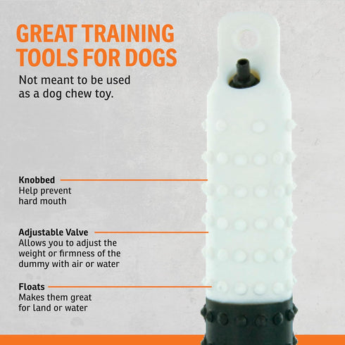 50/50 Dummies Dummy SportDOG Black & White Plastic - Adjustable Weight Floats for Water Retrieval Practice & Hunting