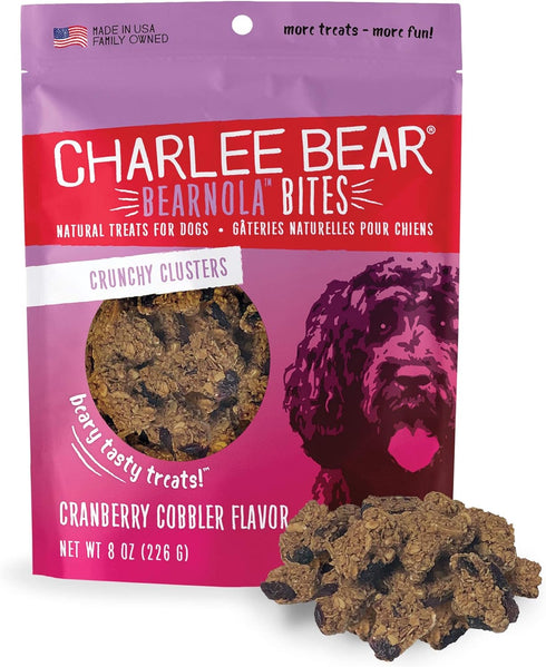 Charlee Bear Bearnola Bites Dog Treats, Cranberry Cobbler Flavor, 8 oz