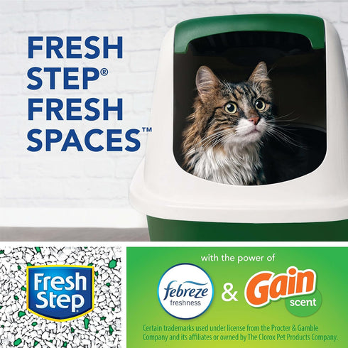 Fresh Step Clumping Cat Litter with Febreze Gain Scent, 14 Pounds Activated Charcoal for Odor Control