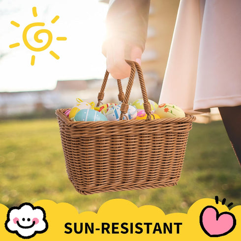 GRANNY SAYS Kids Bike Basket, Small Wicker Front Bicycle Basket for Boys and Girls, 9¾" x 7" x 6"
