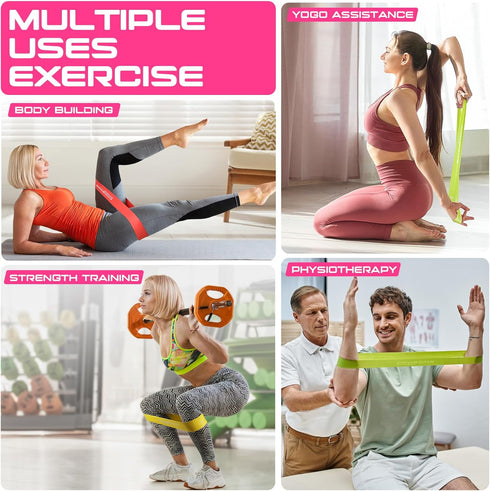 Resistance Bands for Working Out, Exercise Bands for Women & Men, Latex Elastic Bands for Yoga, Pilates, Fitness