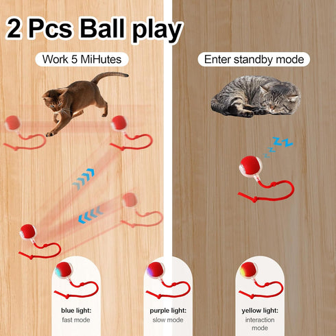 Petmarket 2 Automatic Cat Toy, Cat Interactive Toy With Auto-Moving Balls In Cat Play Mat, Cat Mat Toy