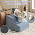 Dog Stairs for Small Dogs, 3-Steps Ramp for Bed and Couch, Non-Slip Bottom, Highly Supportive Foam, Dog Steps for Cats