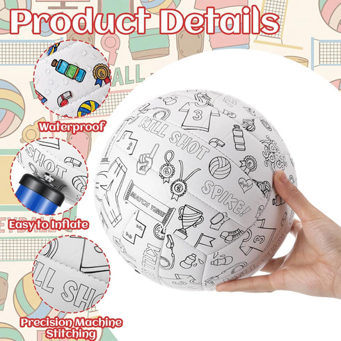 Teyva Daily 4 Set 4 24 4 Color Your Own Mini Volleyball Kit Custom Design Volleyball Gifts Includes Sport Balls