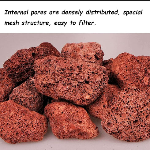 Tfwadmx Aquarium Red Lava Rock 10 Pack Fish Tank Volcanic Pumice Stones for Betta Tank Fish Shrimp (1.96''-3.14'')