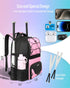 Softball Bag - Lightweight Baseball Backpack with Shoes Compartment, Fence Hook for TBall Bat & Equipment