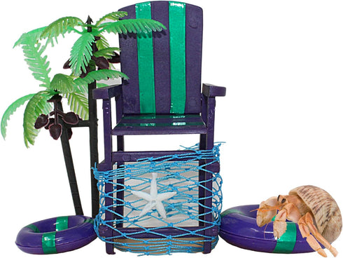 Needzo Hermit Crab Lifeguard Food and Water Station, Decorative Feeder Stand Tank