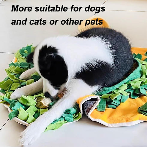 Pet Olfactory Feeding Pad Training Mat - Interactive Puzzle Toy for Dogs & Cats - Natural Foraging Tool - Spring