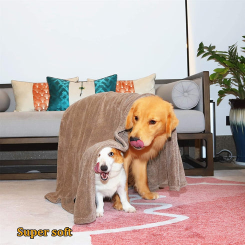 Extra Large Dog Towels for Drying Dogs, Super Absorbent Soft Microfiber Bath Grooming Towel for Pets (XL-55" * 36",