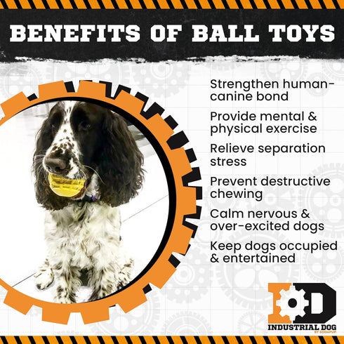 SodaPup Industrial Dog Gear Ball – Durable Chew Toy & Treat Dispenser Made in USA from Non-Toxic Natural Rubber