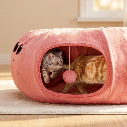 20 Cat Tunnel Bed with Cat Toys, Collapsible Play Tunnel for Indoor Cats, Kitten Toys for Indoor Kittens, Octopus