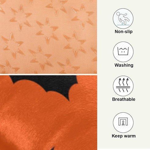 Happy Halloween Dog Bed Mat - Ultra Soft Pet Bed Mattress for Small Dog Puppy Cat Kitten, Anti-Slip Washable, Orange