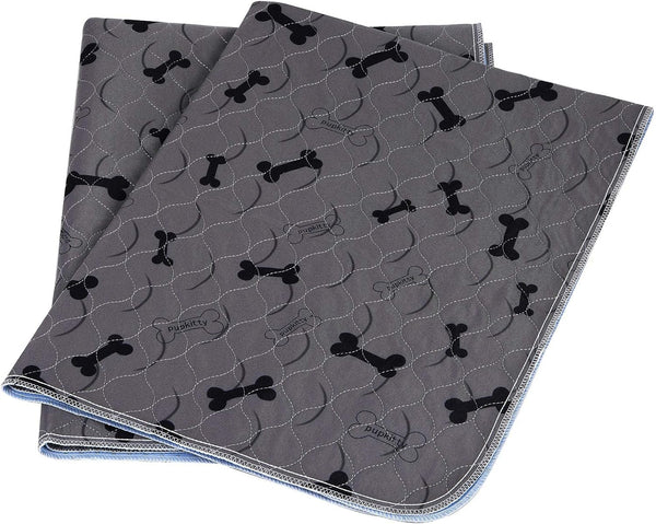 Washable Dog Pee Pads with Free Grooming Gloves, Non Slip Mats for Potty Training, Reusable Puppy Pads