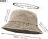 Wide Brim Washed Denim Cotton Bucket Hat, Flat Top Cap for Fishing Hiking Beach Sports