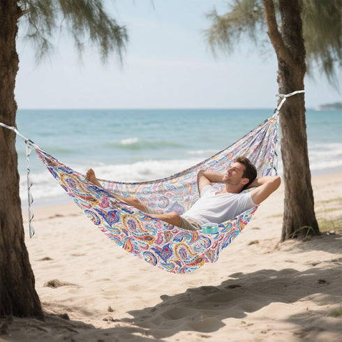 Hammocks 2 500 lbs Hammock Backpacking ALAZA Paisley Crayon Drawing Camping Single or Person Portable Parachute Travel