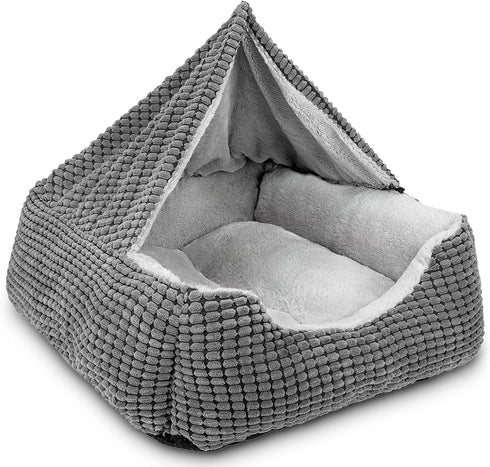 GASUR Dog Beds for Large Medium Small Dogs, Rectangle Cave Hooded Blanket Puppy Bed, Warmth and Machine Washable (20