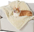 Bedsure Waterproof Dog Blankets for Medium Dogs, Calming Cat Blanket, Washable Faux Fur Throw Blanket (30"x40", Cream)