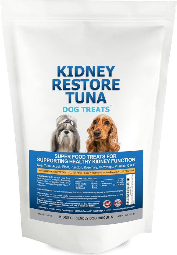 Kidney Restore Tuna Dog Treats - Special Low Protein Snacks for Canine Kidney Health, Renal Dog Treats