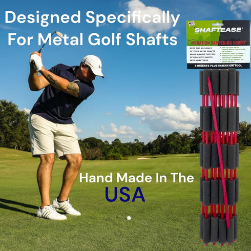 Golf Shaft Vibration Dampening Inserts - Metal Golf Shafts, Stops Unwanted Vibration, Includes 9 Inserts & Tool