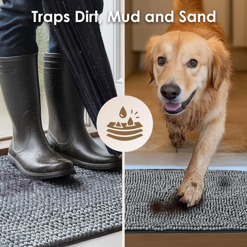 24x16 Inch EHEYCIGA Super Absorbent Dog Door Mat for Muddy Paws Indoor, Front Doormat Outside Entrance, Quick Dry