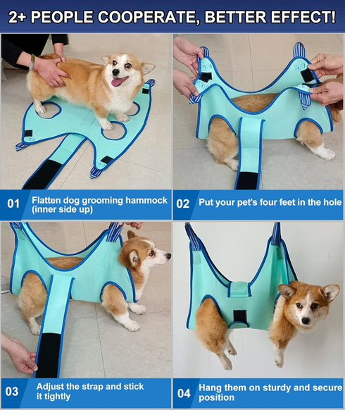 Dog Grooming Hammock 2023 Edition, Hanging Harness Holder for Nail Clipping, XX-Large 65 LB Max