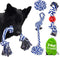 Rope Toys for Large Dogs & Puppies 4-Pack, Natural Cotton Rubber Tug-of-War Toy Set, Tough Dog Toys for Aggressive