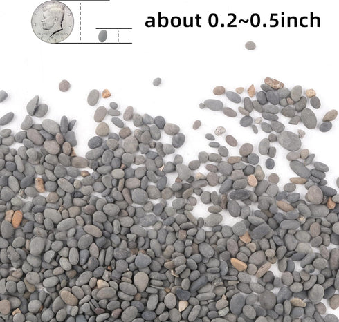 2.4 lb CJGQ Decorative River Rocks Pebbles for Succulents, Cacti & Gardens, Aquarium Gravel, Fish Tank Rocks