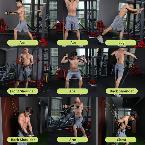 WHATAFIT Exercise Bands Resistance Bands for Working Out, Work Out Bands with Handles for Men and Women Fitness