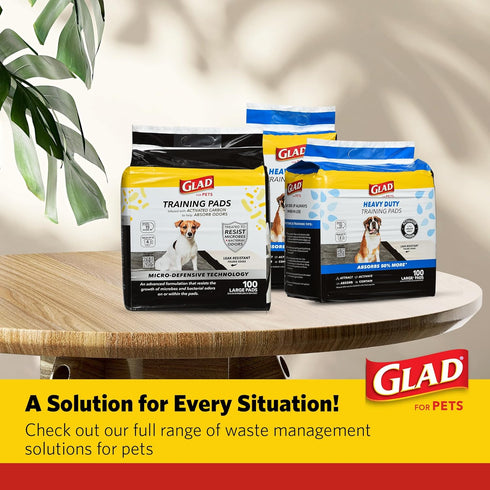 Glad for Pets Activated Carbon Puppy Training Pads, 30ct Ultra Absorbent 23"x23" with Odor Control