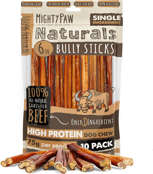 Mighty Paw Naturals Bully Sticks for Small & Medium Dogs - Grass