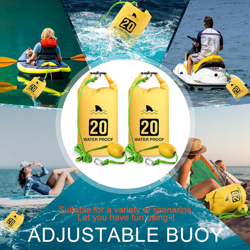 Syhood 2 Set 2 in 1 Sand Anchor and Buoy Kit, Waterproof Dry Bag for Kayaking