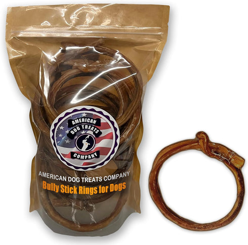 Bully Stick Rings for Dogs - Premium All Natural Beef Pizzle Dog