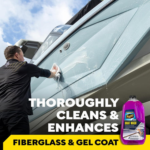 M43 64 Oz Meguiar's Marine/RV Boat Wash, pH-Balanced Boat/RV Wash for Protecting Fiberglass and Gel Coat, Streak-Free