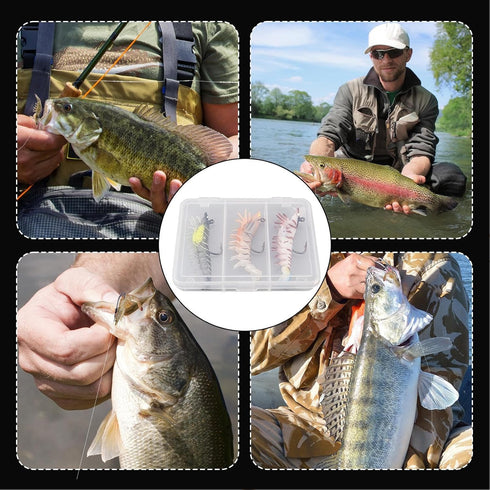 Genrico Set Shrimp Lures for | Realistic and Vibrant PVC Swimbait | Artificial Shrimp Lures and Baits | for r