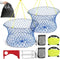 Synceduo Crab Ring Trap Collapsible Fishing Hoop Net Pots for Crabbing Bait Traps
