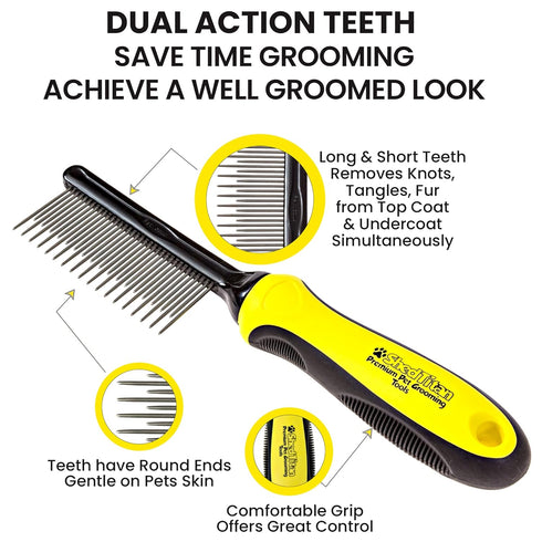 Self-Cleaning Slicker Brush for Dogs - Grooming Kit for Poodles and Goldendoodles
