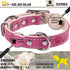 ADITYNA Heavy-Duty Pink Leather Dog Collar for Small Dogs, Soft Padded for Comfort - Girl Dog Collar for Walking,