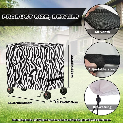 Puxucrazy Ice Chest Cover Zebra Print Cooler Cart Cover Dust-Resistant Patio Cooler Covers for Rolling Cart Coolers