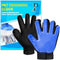 Upgrade Pet Grooming Gloves for Dogs, Cats, Rabbits & Horses, Efficient Hair Remover Mittens - 1 Pair (Blue)