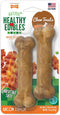 Nylabone Healthy Edibles Natural Dog Chews, Long Lasting Bacon Flavor Treats, X-Small/Petite (2 Count)