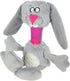 goDog Multi Tugs Rabbit Dog Toy, Plush & Rope with Chew Guard Technology - Small, Gray