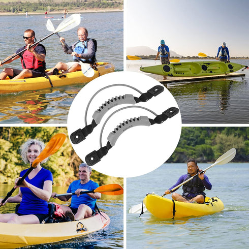 Kayak Carry Handles - Accessory Kit with T-Handle, 8 Feet Bungee Cord, Rivet Pad Eyes for Canoe