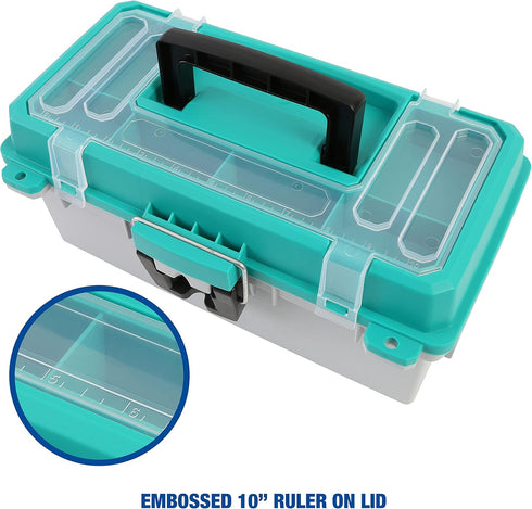 Sheffield 12671 13" Tackle Box, Fishing Gear Organizer with Flip-Up Lid and Lift-Out Tray