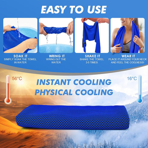 4 Pack (47"x12") CSITE Cooling Towels for Neck and Face, Ice Towel for Hot Weather, Soft Breathable Chilly Gym Towels