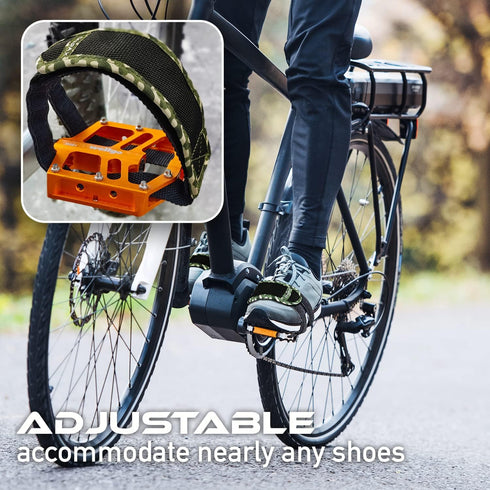 Outdoor Bike Pedal Straps, Toe Clips Straps Tape 2 PCS
