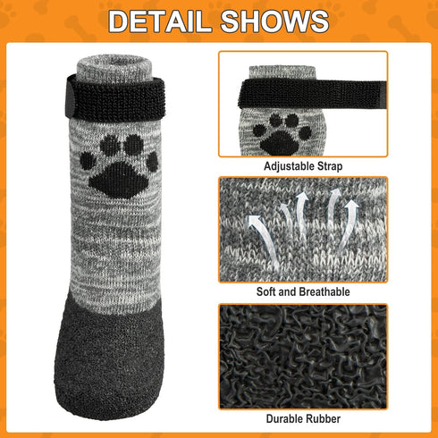 KOOLTAIL Anti Slip Dog Socks, Traction Rain Dog Boots & Paw Protectors for Small Medium Large Senior Dogs, XL