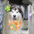36Pcs Whaline Spring Dog Bandana Triangle Pet Scarf Adjustable Double-Sided Puppy Neckerchief Colorful Egg Floral Bunny