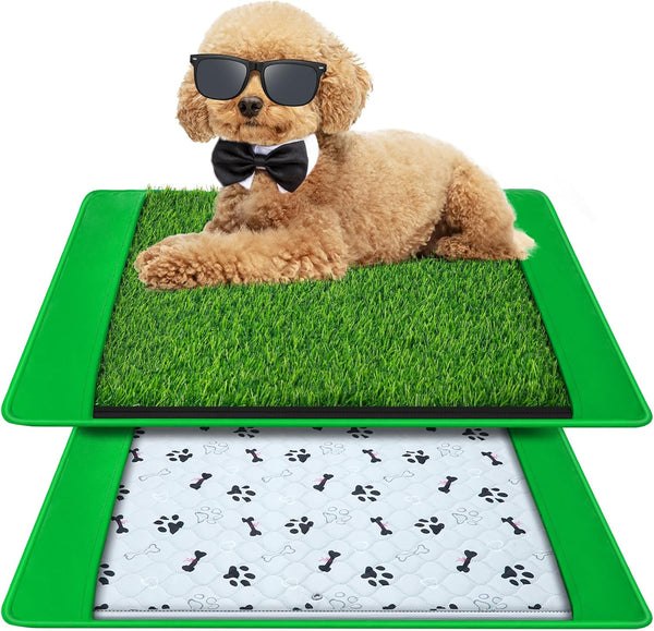 Annexfun Dog Grass Mat with Pee Pad 2025", Small Dog Litter Box