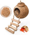 U0U Hermit Crab Coconut Husk Hut with Branch Ladder,Coconut House Hermit Crab